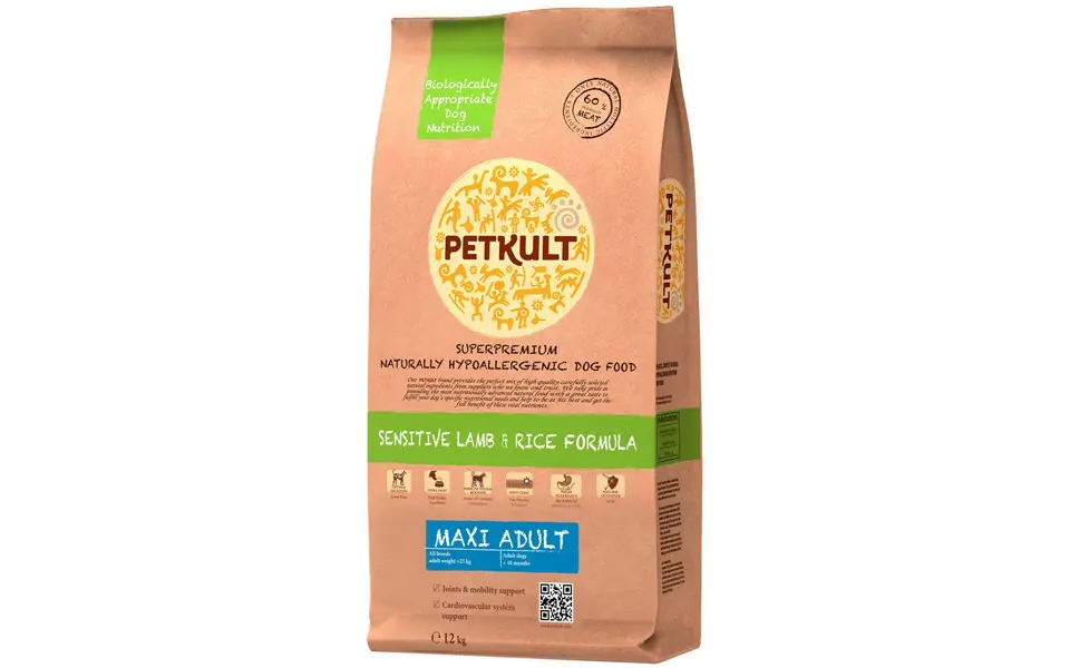 Bolsa de comida para cachorros Petkult Sensitive.