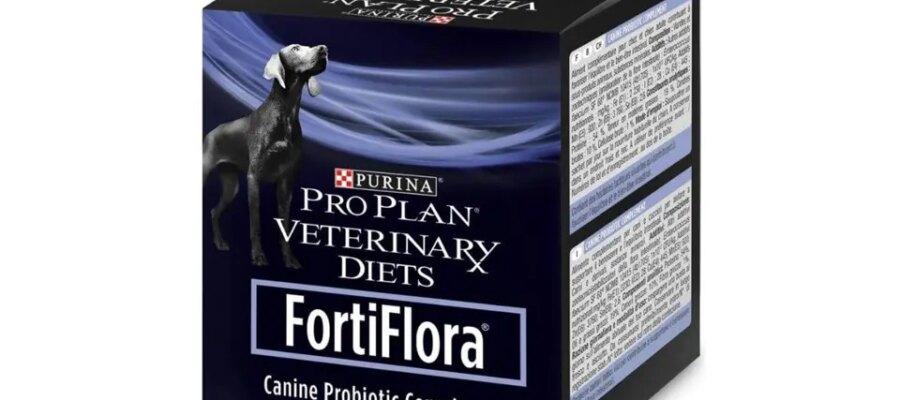 Caja con Purina Fortiflora Canine Suplemento Nutricional para perros.
